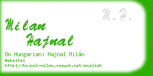 milan hajnal business card