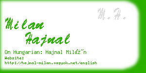 milan hajnal business card